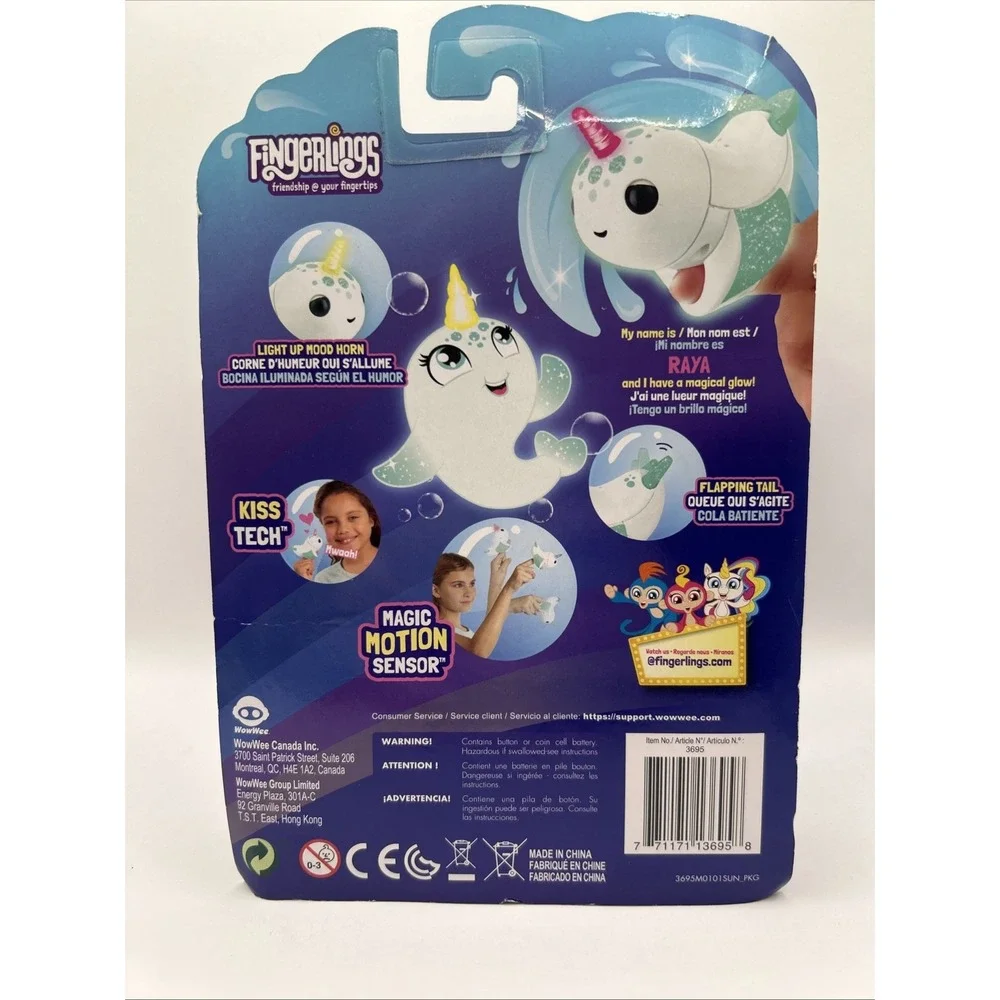 Fingerlings - Baby Narwhale - RAYA - Interactive - New Glow In The Dark